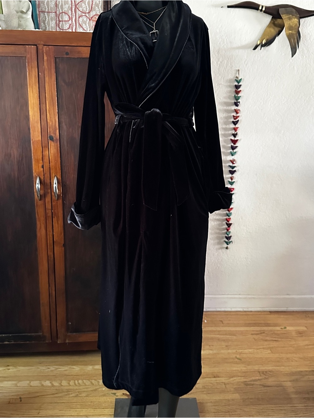 Ralph Lauren Velvet Long Shawl-Collar Robe